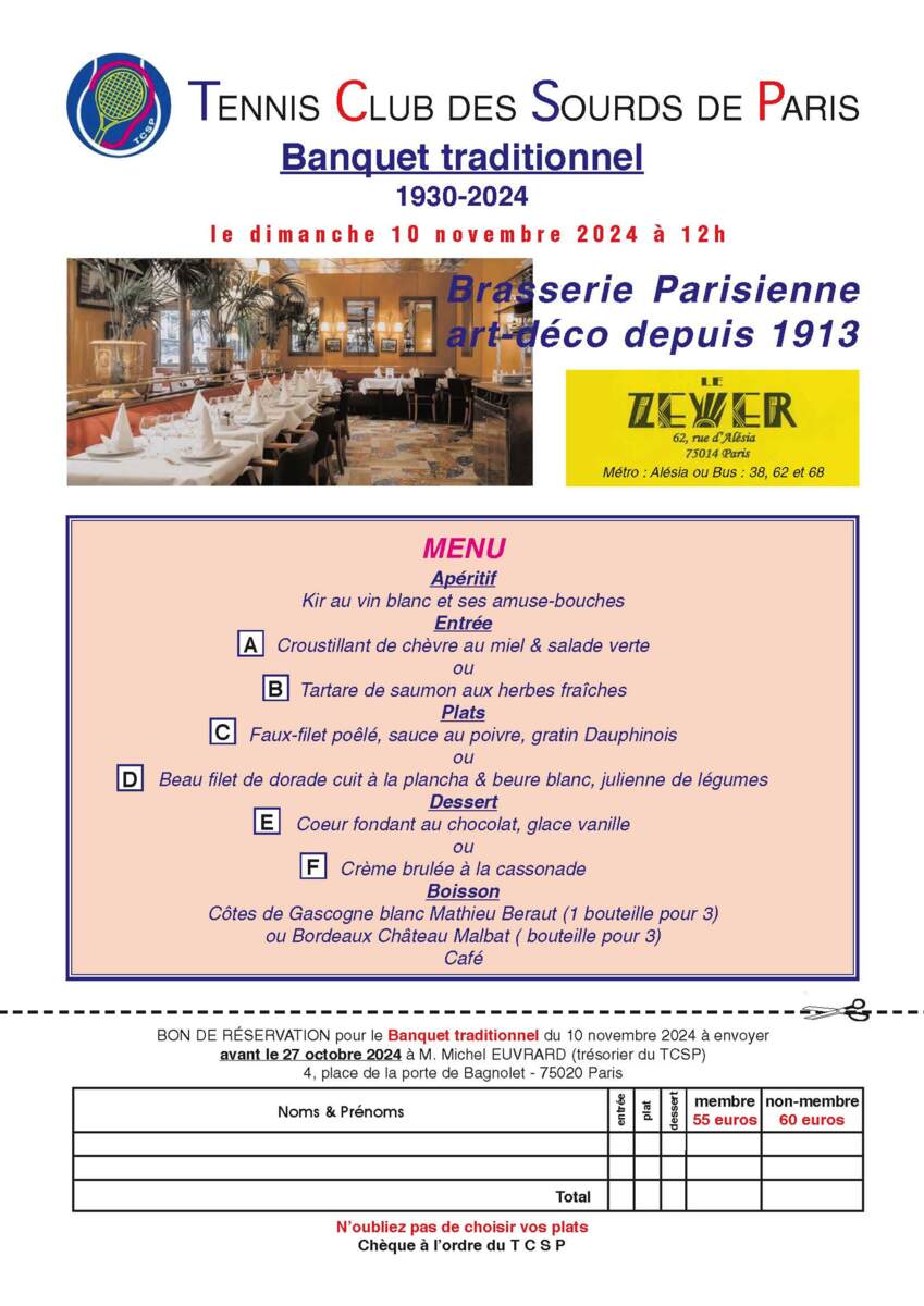 Banquet du 10 novembre 2024