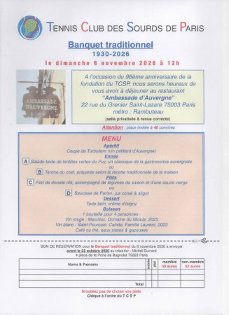 Banquet du 8 novembre 2026