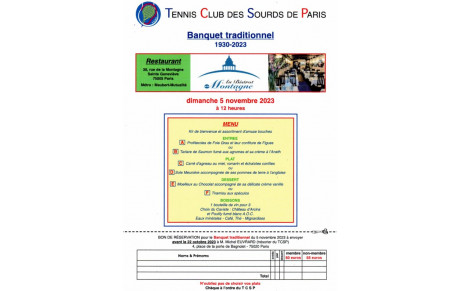 Banquet du 5 novembre 2023 (voir photos dans album)